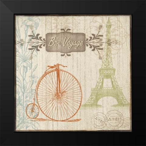 BON VOYAGE Black Modern Wood Framed Art Print by Ballantyne, Piper