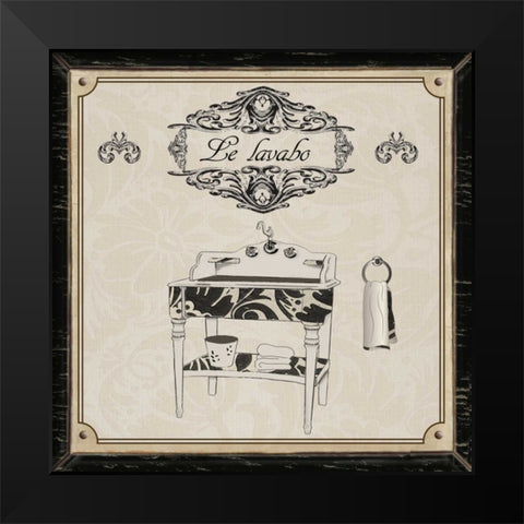 LE LAVABO Black Modern Wood Framed Art Print by Ballantyne, Piper