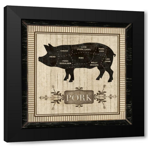 PORK Black Modern Wood Framed Art Print with Double Matting by Ballantyne, Piper