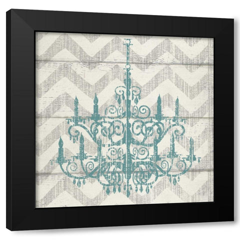 CHEVRON CHANDELIER II Black Modern Wood Framed Art Print with Double Matting by Ballantyne, Piper