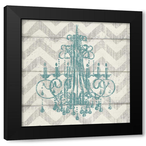 CHEVRON CHANDELIER I Black Modern Wood Framed Art Print with Double Matting by Ballantyne, Piper
