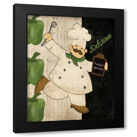 DELIZIOSO CHEF Black Modern Wood Framed Art Print with Double Matting by Ballantyne, Piper