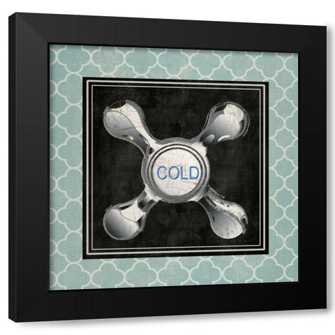 BLUE QUATREFOIL BATH I Black Modern Wood Framed Art Print by Ballantyne, Piper
