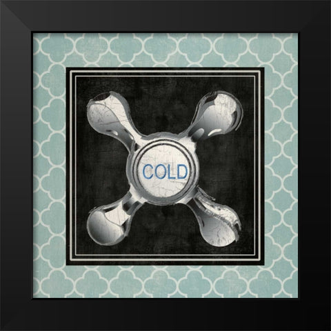 BLUE QUATREFOIL BATH I Black Modern Wood Framed Art Print by Ballantyne, Piper