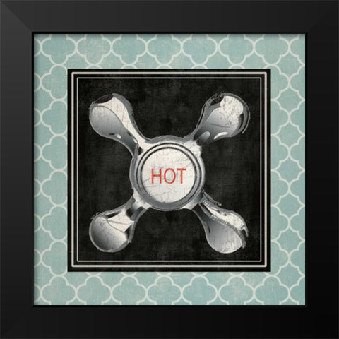 BLUE QUATREFOIL BATH II Black Modern Wood Framed Art Print by Ballantyne, Piper