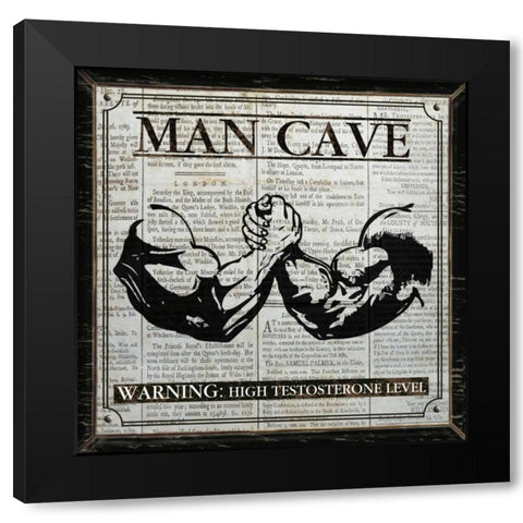 MAN CAVE - BLACK and WHITE Black Modern Wood Framed Art Print by Ballantyne, Piper