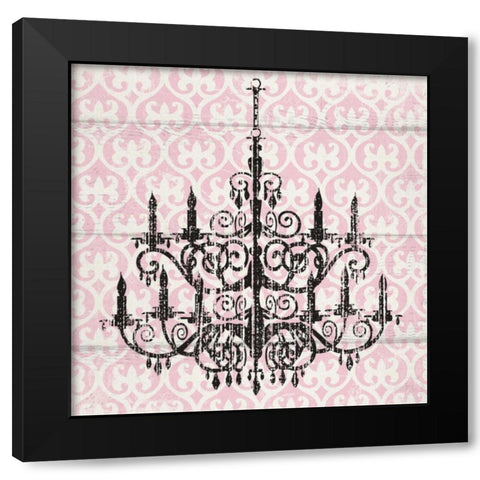 PINK PATTERN CHANDELIER II Black Modern Wood Framed Art Print by Ballantyne, Piper