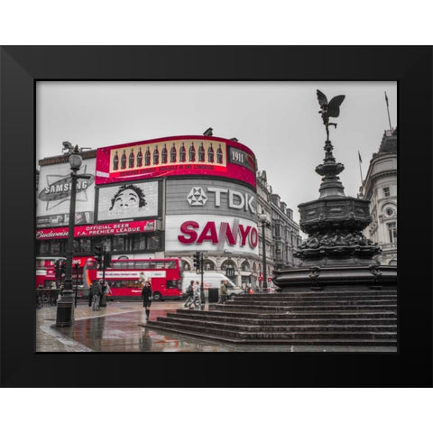 Piccadilly Circus, London Black Modern Wood Framed Art Print by Frank, Assaf