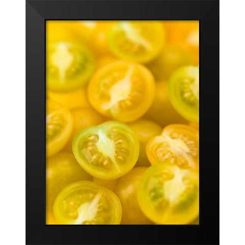 Top view of yellow tomatoes Black Modern Wood Framed Art Print by Frank, Assaf