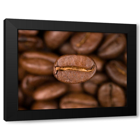 Top view of coffee beans Black Modern Wood Framed Art Print by Frank, Assaf