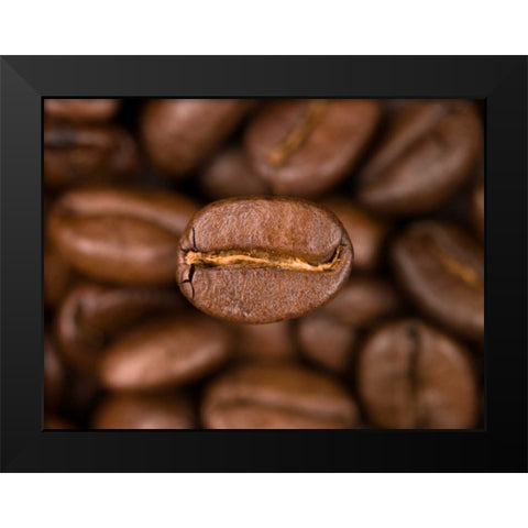 Top view of coffee beans Black Modern Wood Framed Art Print by Frank, Assaf