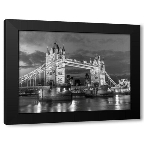Tower bridge London at night Black Modern Wood Framed Art Print with Double Matting by Frank, Assaf
