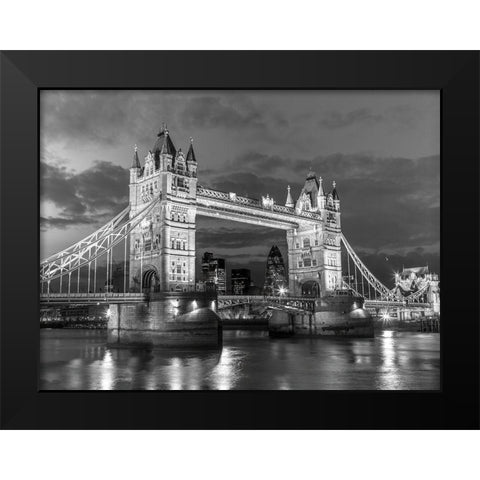 Tower bridge London at night Black Modern Wood Framed Art Print by Frank, Assaf