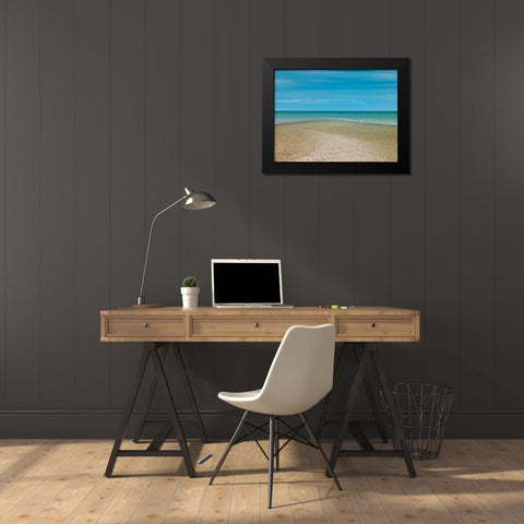 Tranquil beach Black Modern Wood Framed Art Print by Frank, Assaf