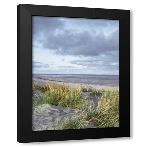 Sand dunes and grass, West wittering beach, UK Black Modern Wood Framed Art Print by Frank, Assaf