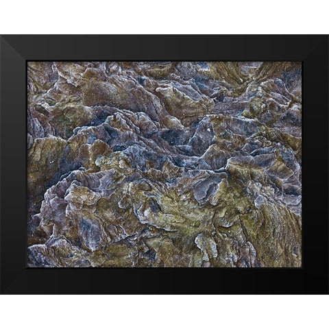 Frosty rock surface Black Modern Wood Framed Art Print by Frank, Assaf