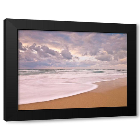 Tranquil beach Black Modern Wood Framed Art Print by Frank, Assaf