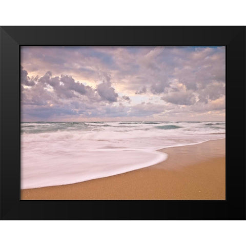 Tranquil beach Black Modern Wood Framed Art Print by Frank, Assaf