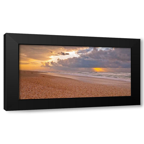 Beach at sunset, Palmachim, Israel Black Modern Wood Framed Art Print by Frank, Assaf