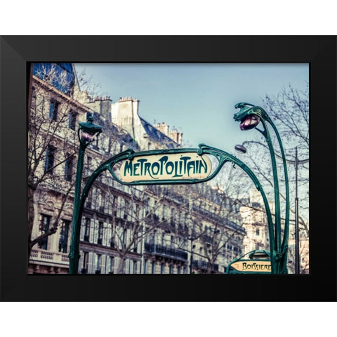 Paris Metro sign Black Modern Wood Framed Art Print by Frank, Assaf