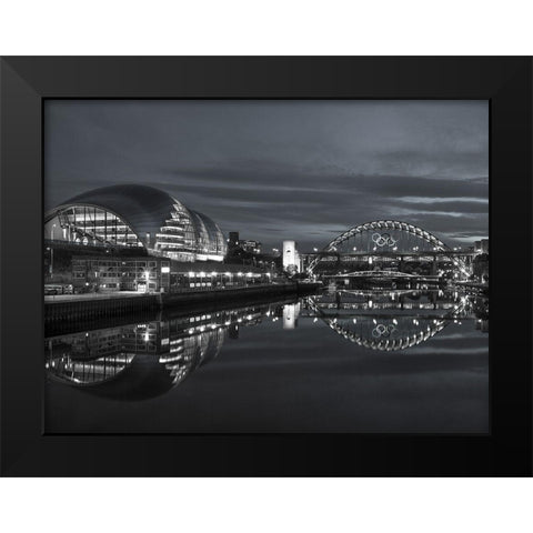 The Sage Gateshead and the Tyne bridge, Newcastle Upon Tyne, FTBR-1878 Black Modern Wood Framed Art Print by Frank, Assaf