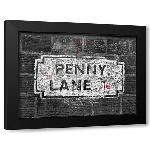 Penny Lane street sign, Liverpool Black Modern Wood Framed Art Print with Double Matting by Frank, Assaf