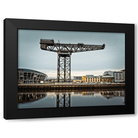 Finnieston crane on River Clyde, Glasgow, FTBR-1889 Black Modern Wood Framed Art Print by Frank, Assaf