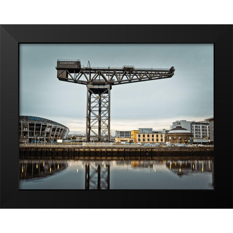 Finnieston crane on River Clyde, Glasgow, FTBR-1889 Black Modern Wood Framed Art Print by Frank, Assaf