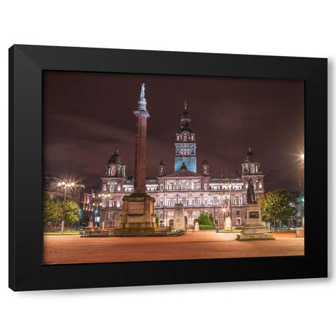 The Cenotaph War Memorial In Front Of The City Chambers In George Square-Glasgow Black Modern Wood Framed Art Print by Frank, Assaf
