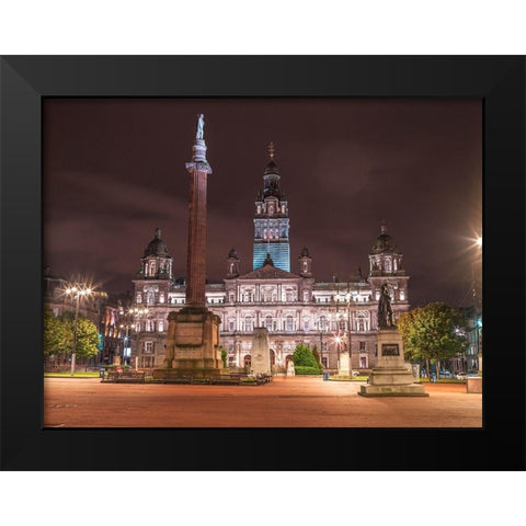 The Cenotaph War Memorial In Front Of The City Chambers In George Square-Glasgow Black Modern Wood Framed Art Print by Frank, Assaf
