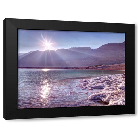 Sunset at the dead sea, Israel Black Modern Wood Framed Art Print by Frank, Assaf