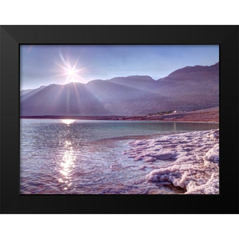 Sunset at the dead sea, Israel Black Modern Wood Framed Art Print by Frank, Assaf
