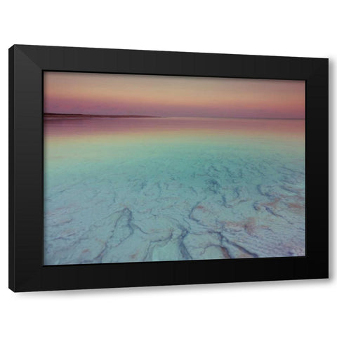 Dead sea shore at dusk, Israel Black Modern Wood Framed Art Print by Frank, Assaf