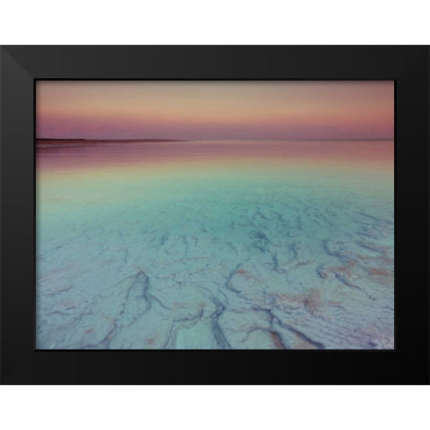 Dead sea shore at dusk, Israel Black Modern Wood Framed Art Print by Frank, Assaf