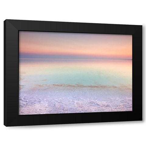 Dead sea shore at dusk-Israel Black Modern Wood Framed Art Print by Frank, Assaf