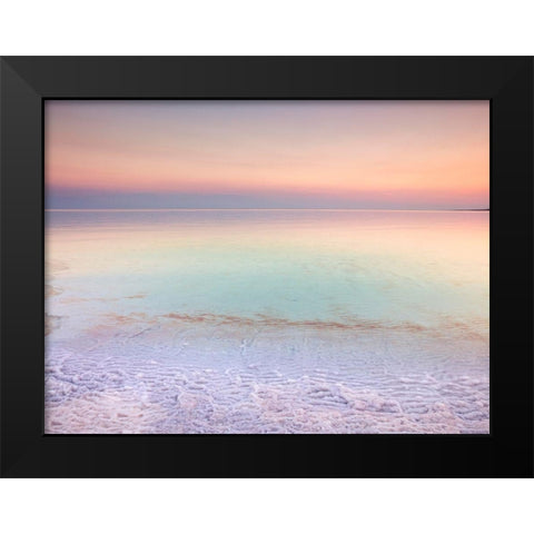 Dead sea shore at dusk-Israel Black Modern Wood Framed Art Print by Frank, Assaf