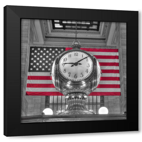 Clock in Grand Central Terminal, New York Black Modern Wood Framed Art Print with Double Matting by Frank, Assaf