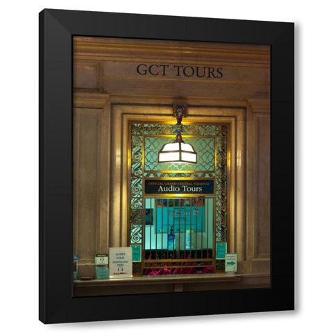 Grand central terminal window, New York Black Modern Wood Framed Art Print with Double Matting by Frank, Assaf