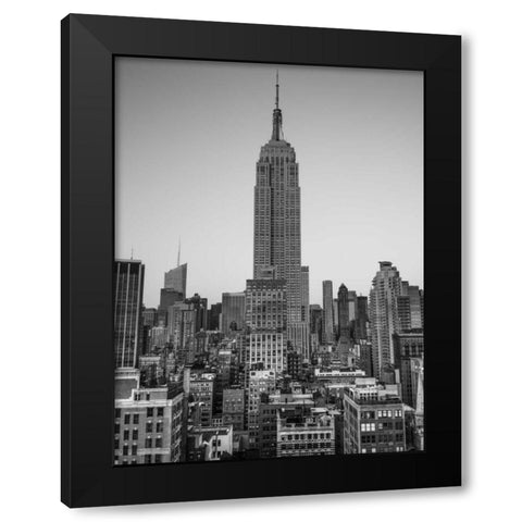 Empire State Building with New York City Manhattan skyline with skyscrapers Black Modern Wood Framed Art Print with Double Matting by Frank, Assaf