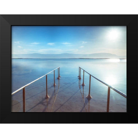 Peir on Dead Sea, Israel Black Modern Wood Framed Art Print by Frank, Assaf