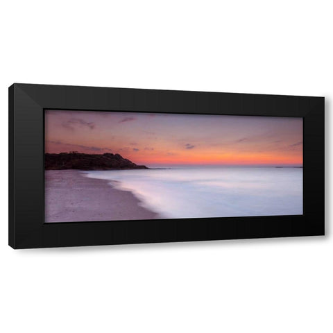 Evening view of beautiful beach in Israel Black Modern Wood Framed Art Print by Frank, Assaf