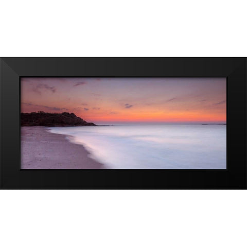 Evening view of beautiful beach in Israel Black Modern Wood Framed Art Print by Frank, Assaf