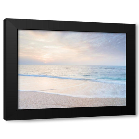 Calm beach at sunset Black Modern Wood Framed Art Print with Double Matting by Frank, Assaf