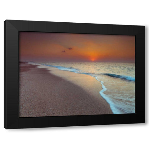 Tranquil beach at dusk Black Modern Wood Framed Art Print with Double Matting by Frank, Assaf