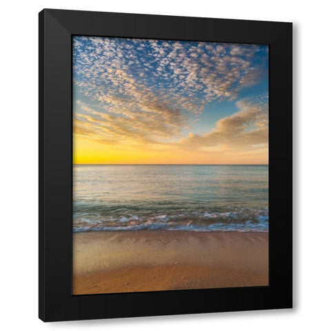Tranquil beach at dusk Black Modern Wood Framed Art Print with Double Matting by Frank, Assaf