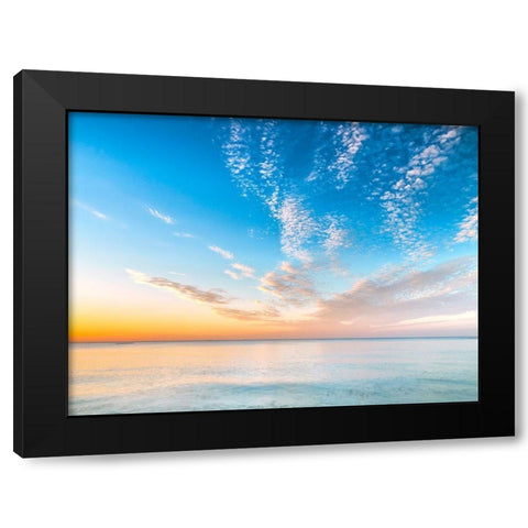 Calm beach at dusk Black Modern Wood Framed Art Print by Frank, Assaf