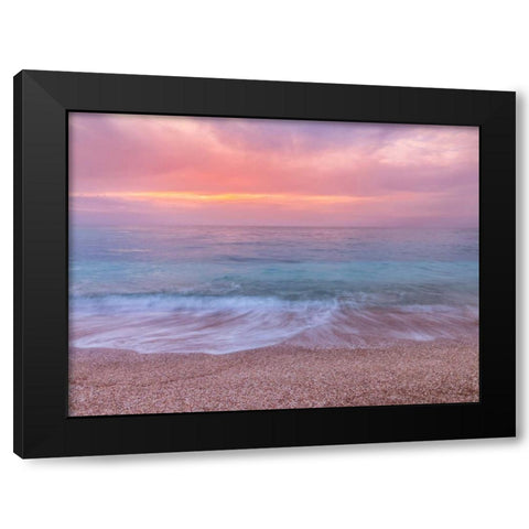 Flower heart collage Black Modern Wood Framed Art Print by Frank, Assaf