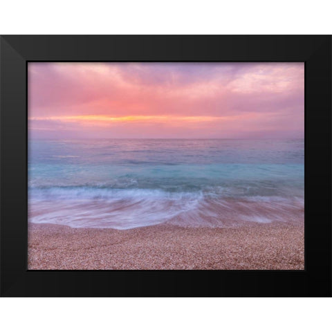 Flower heart collage Black Modern Wood Framed Art Print by Frank, Assaf