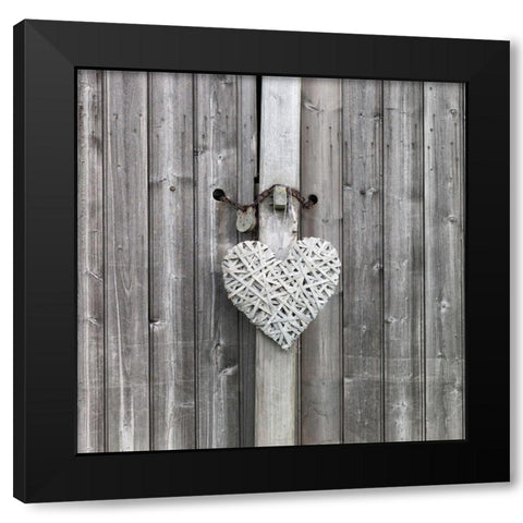Heart on old rustic door Black Modern Wood Framed Art Print by Frank, Assaf