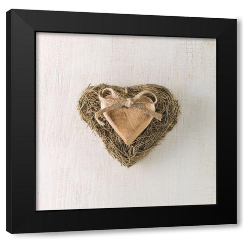 Creatrive Heart shape symbol Black Modern Wood Framed Art Print by Frank, Assaf